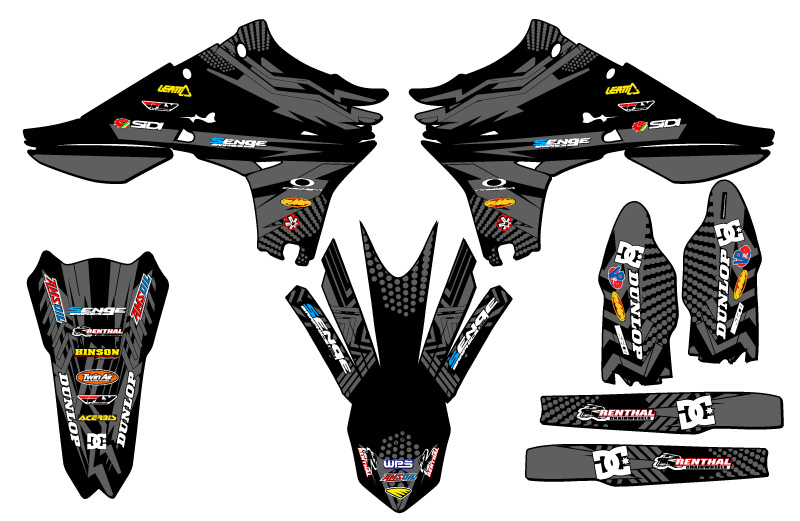 2010-2013 YZ 450 F MAYHEM Black Senge Graphics Kit Compatible with Yamaha - Bild 2 von 10