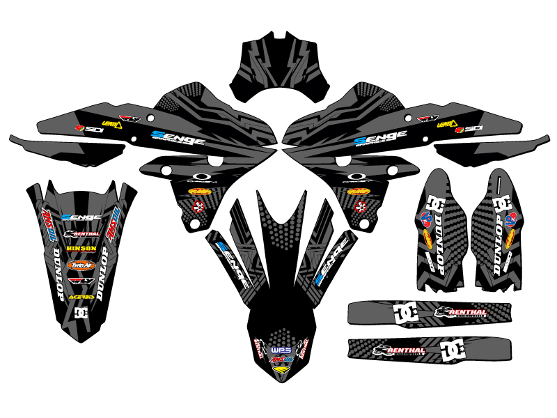 2014-2017 fits CYCRA POWERFLOW YZ 450 F MAYHEM Black Senge Graphics Kit - Bild 2 von 10