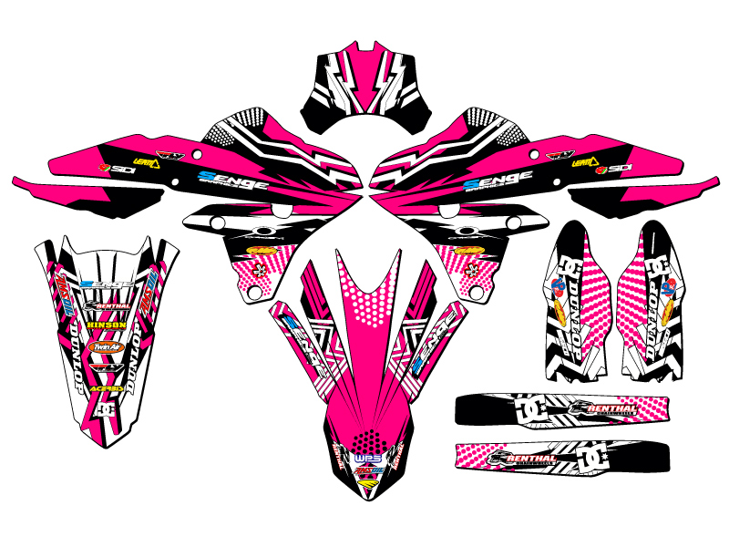 2014-2017 fits CYCRA POWERFLOW YZ 450 F MAYHEM Pink Senge Graphics Kit - Picture 2 of 10