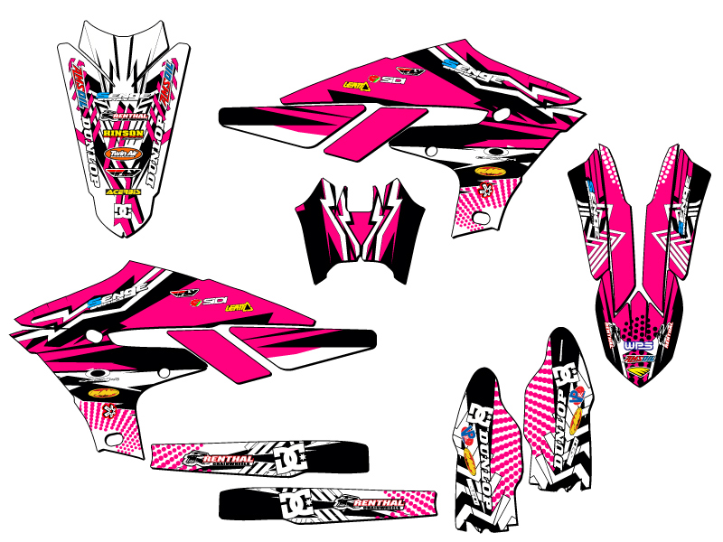 2018-2022 fits CYCRA POWERFLOW YZ 450 F MAYHEM Pink Senge Graphics Kit - Picture 2 of 10
