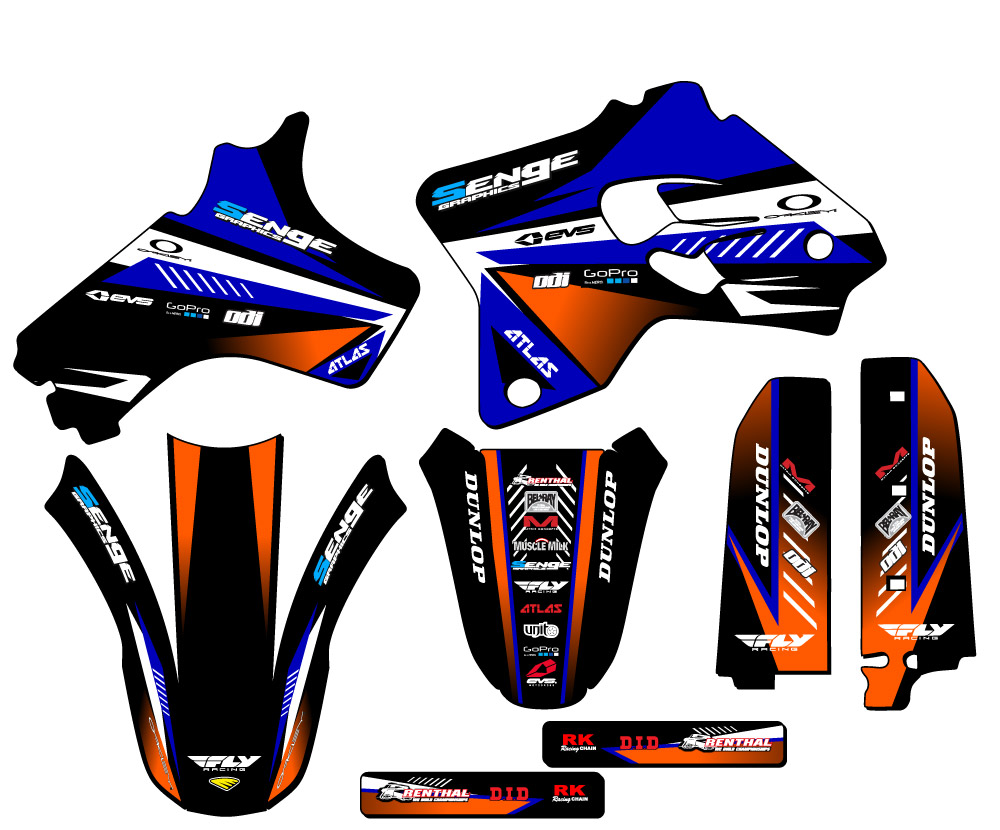 1993-2001 YZ 80 SURGE Blue Senge kit de gráficos compatible con Yamaha - Imagen 2 de 10