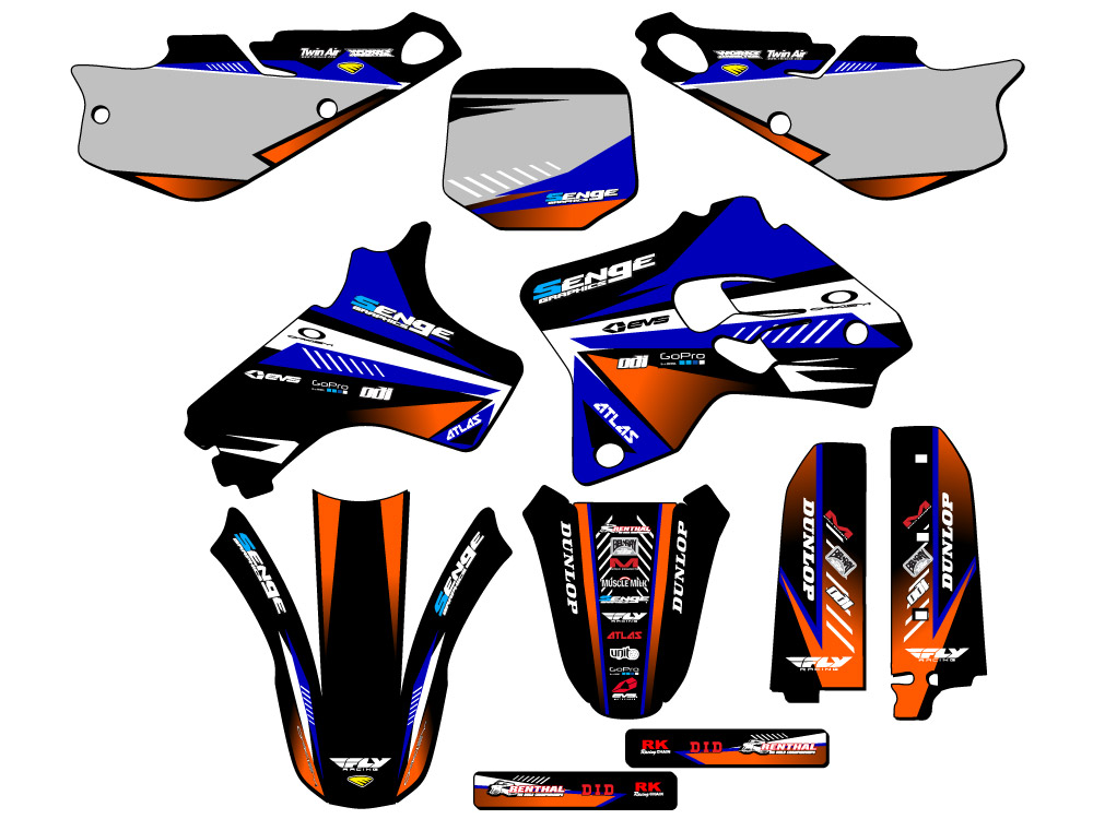 1993-2001 YZ 80 SURGE Blue Senge kit de gráficos compatible con Yamaha - Imagen 5 de 10