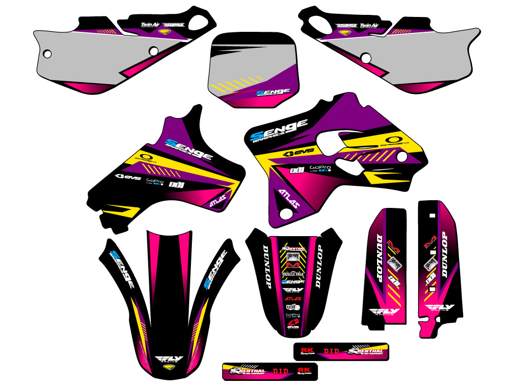 1993-2001 YZ 80 SURGE Purple Senge Graphics Kit compatible con Yamaha - Imagen 5 de 10