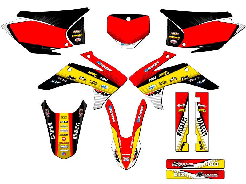 2015-2020 CRF 230 F RICOCHET Yellow Senge Graphics Kit Compatible with Honda - Picture 5 of 10