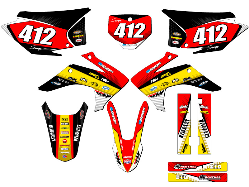 2015-2020 CRF 230 F RICOCHET Yellow Senge Graphics Kit Compatible with Honda - Picture 8 of 10
