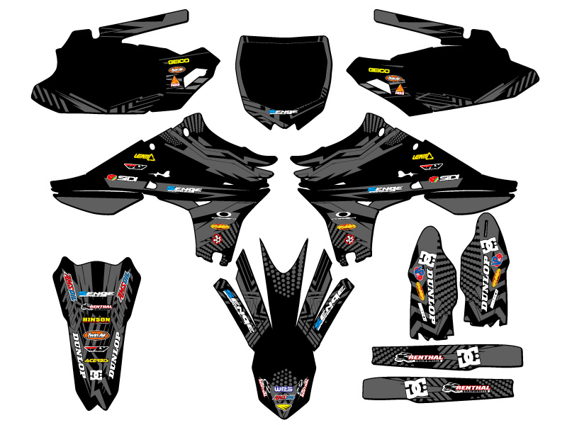2010-2013 YZ 450 F MAYHEM Black Senge Graphics Kit Compatible with Yamaha - Bild 5 von 10