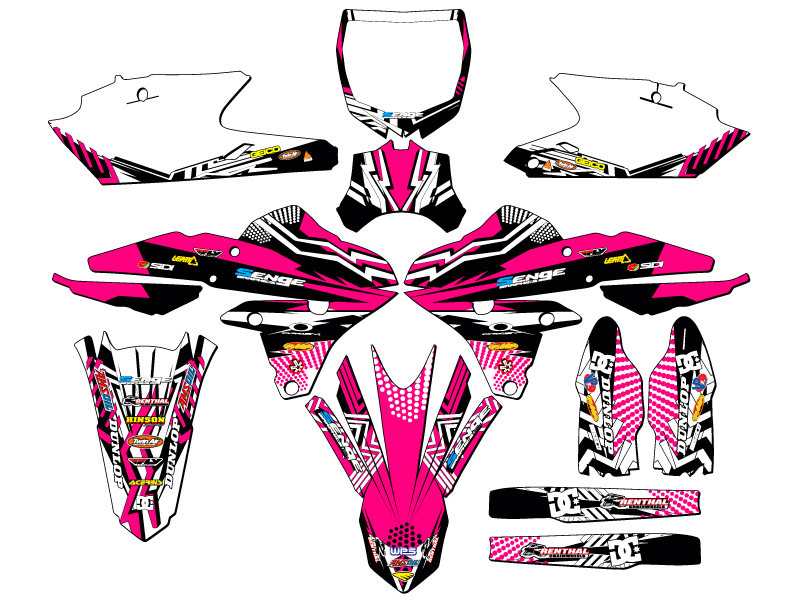 2014-2017 fits CYCRA POWERFLOW YZ 450 F MAYHEM Pink Senge Graphics Kit - Picture 5 of 10