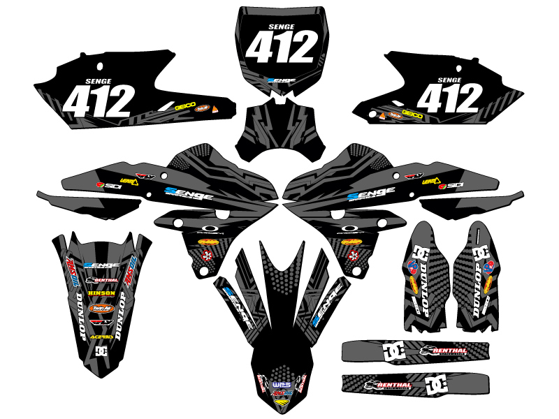 2014-2017 fits CYCRA POWERFLOW YZ 450 F MAYHEM Black Senge Graphics Kit - Bild 8 von 10