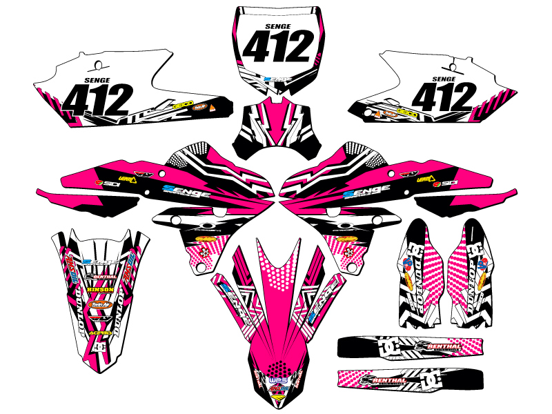 2014-2017 fits CYCRA POWERFLOW YZ 450 F MAYHEM Pink Senge Graphics Kit - Picture 8 of 10