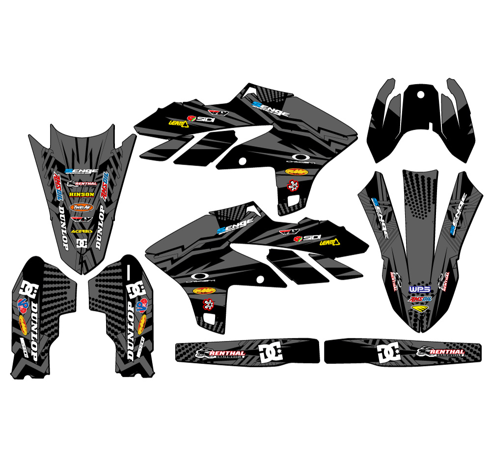 2023-2025 YZ 450 F MAYHEM Black Senge Graphics Kit Compatible with Yamaha - Picture 2 of 10