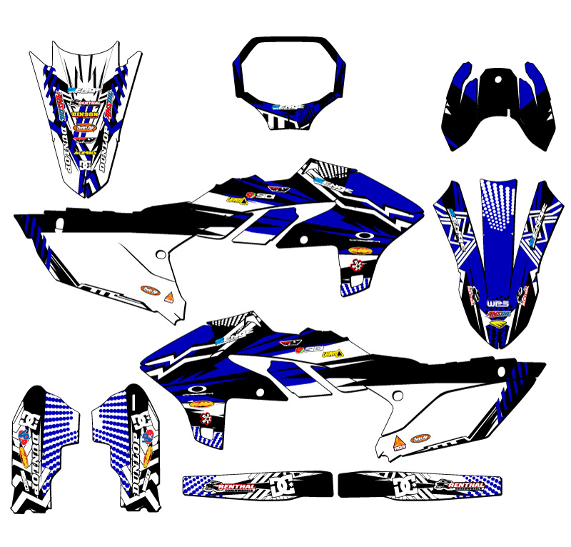 2023-2025 YZ 450 F MAYHEM Blue Senge Graphics Kit Compatible with Yamaha - Bild 5 von 10