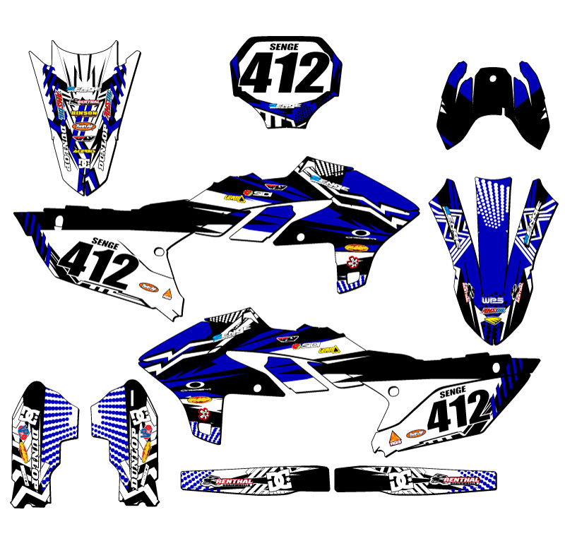 2023-2025 YZ 450 F MAYHEM Blue Senge Graphics Kit Compatible with Yamaha - Bild 8 von 10