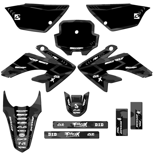 2011-2016 CRF 100 APACHE gris Senge kit de gráficos compatible con Honda - Imagen 8 de 10