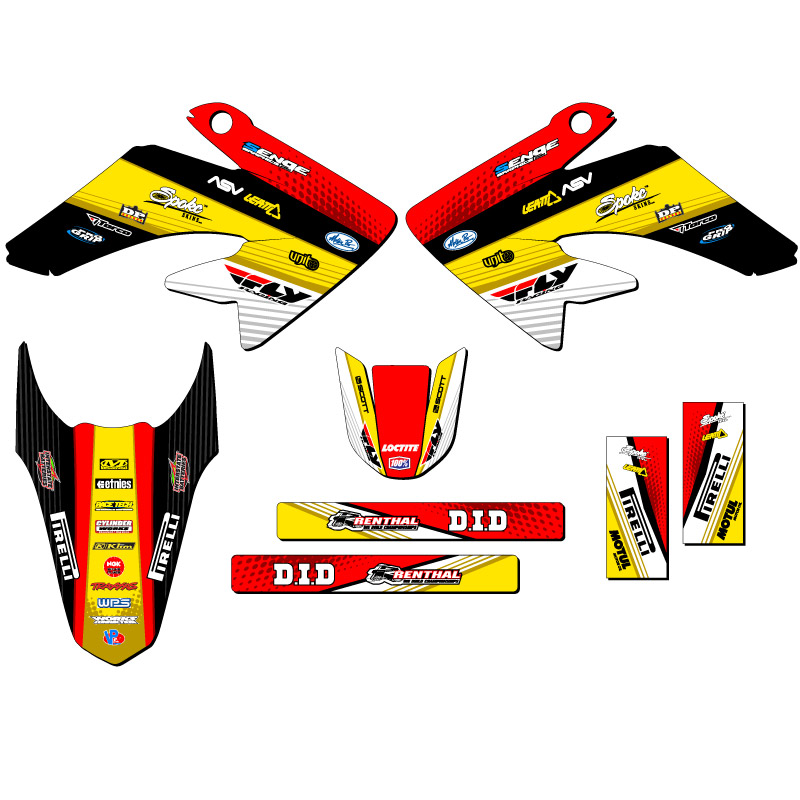 2011-2016 CRF 80 RICOCHET Amarillo Senge Kit de Gráficos Compatible con Honda - Imagen 2 de 10