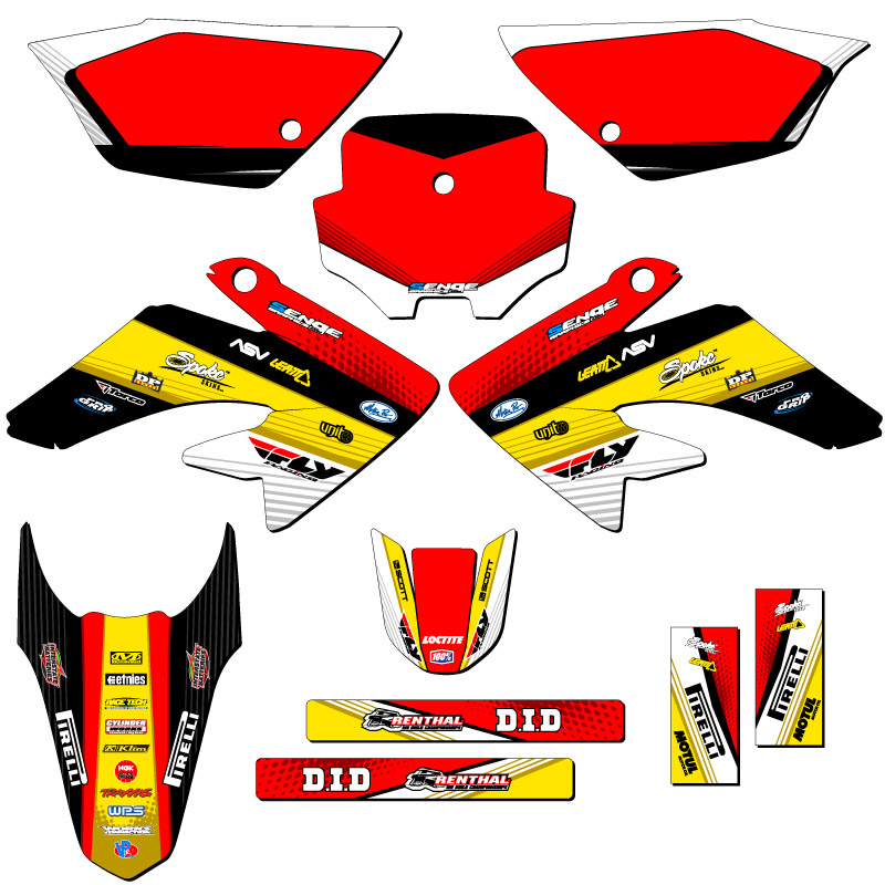 2011-2016 CRF 80 RICOCHET Amarillo Senge Kit de Gráficos Compatible con Honda - Imagen 5 de 10