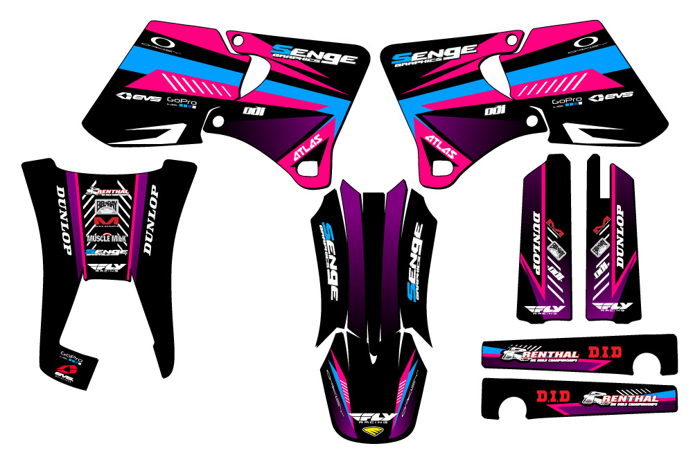 1998-2002 WR 250 F SURGE Pink Senge Graphics Kit Compatible with