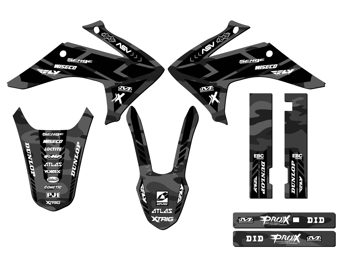 2015-2020 CRF 230 F APACHE Grey Senge Graphics Kit Compatible with Honda - Picture 5 of 10