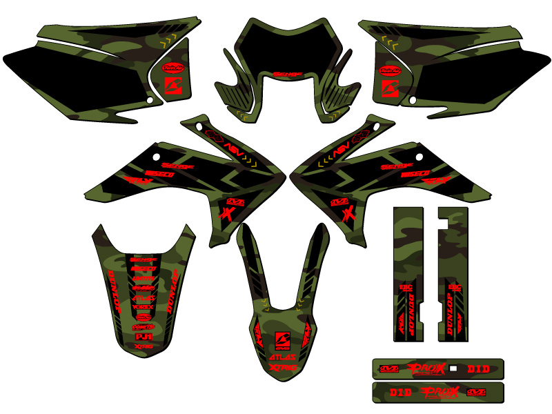 2015-2020 (with Headlight) CRF 230 F APACHE Green Senge Graphics Kit Compatib... - Picture 8 of 10
