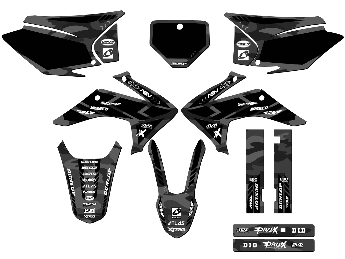 2015-2020 CRF 150 F APACHE Grey Senge Graphics Kit Compatible with Honda - Picture 8 of 10