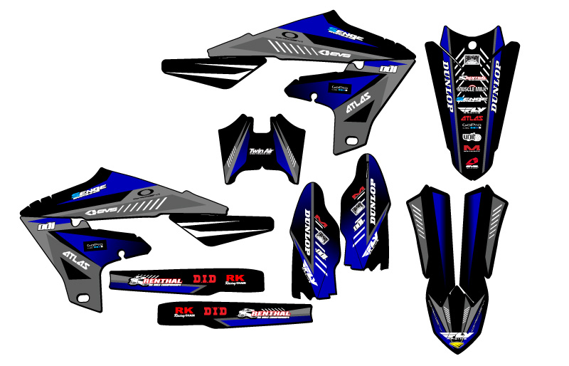 2020-2024 WR 250 F SURGE Black Senge Graphics Kit Compatible with Yamaha - Picture 2 of 10