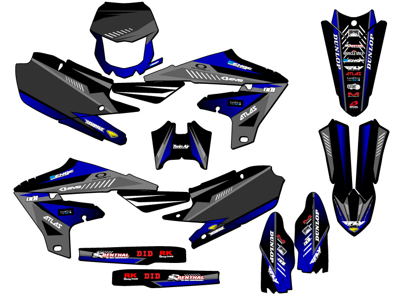 2020-2024 WR 250 F SURGE Black Senge Graphics Kit Compatible with Yamaha - Picture 5 of 10