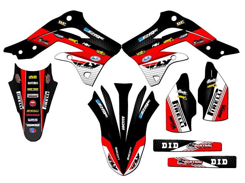 2012 KX 450 F RICOCHET Black Senge Graphics Kit Compatible with Kawasaki - Picture 2 of 10