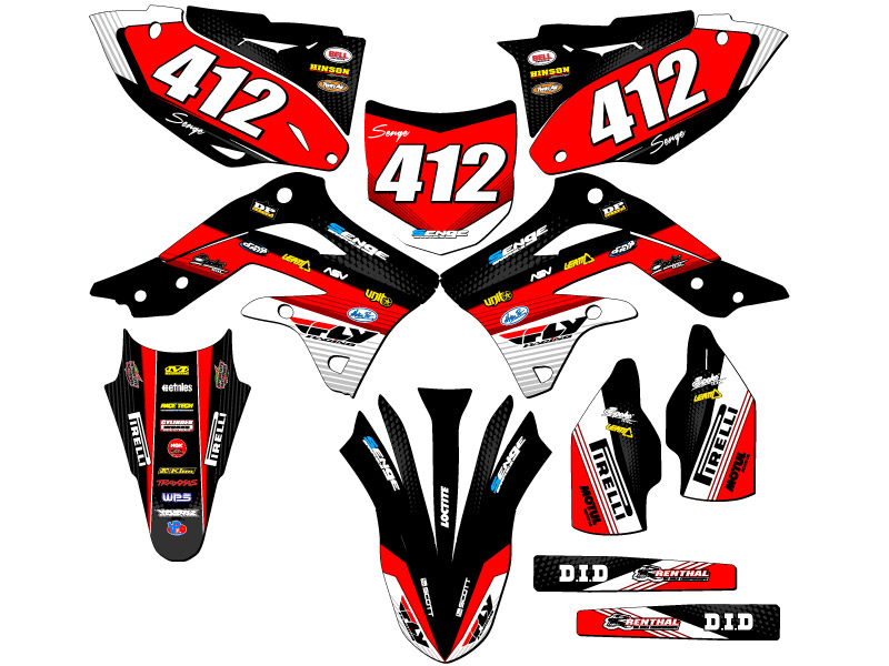 2012 KX 450 F RICOCHET Black Senge Graphics Kit Compatible with Kawasaki - Picture 8 of 10