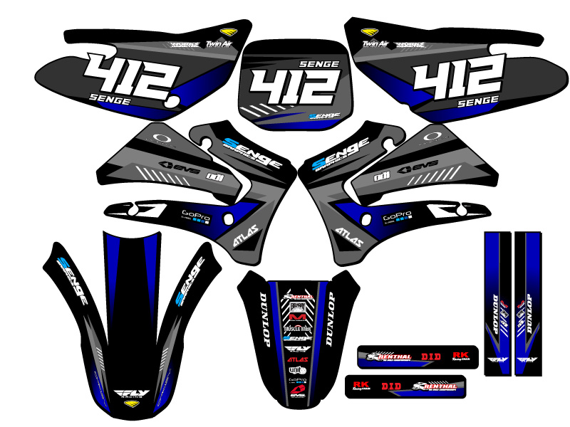 2000-2007 TTR 125 SURGE Black Senge Graphics Kit Compatible with Yamaha - Picture 8 of 10