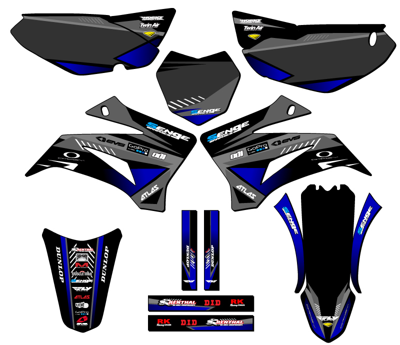 2008-2022 TTR 125 SURGE Black Senge Graphics Kit Compatible with Yamaha - Picture 5 of 10