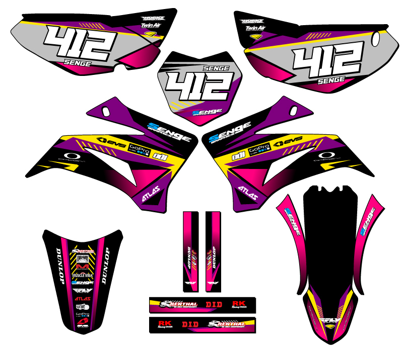 2008-2022 TTR 125 SURGE Purple Senge Graphics Kit Compatible with Yamaha - Picture 8 of 10