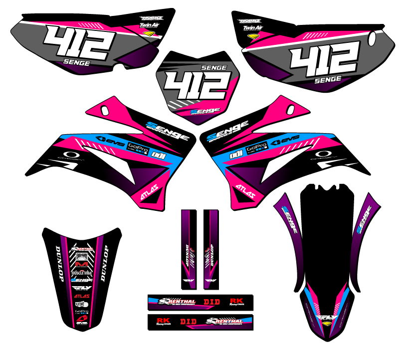 2008-2022 TTR 125 SURGE Pink Senge Graphics Kit Compatible with Yamaha - Picture 8 of 10
