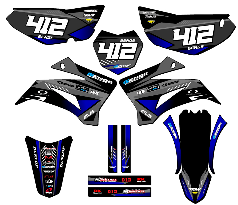 2008-2022 TTR 125 SURGE Black Senge Graphics Kit Compatible with Yamaha - Picture 8 of 10