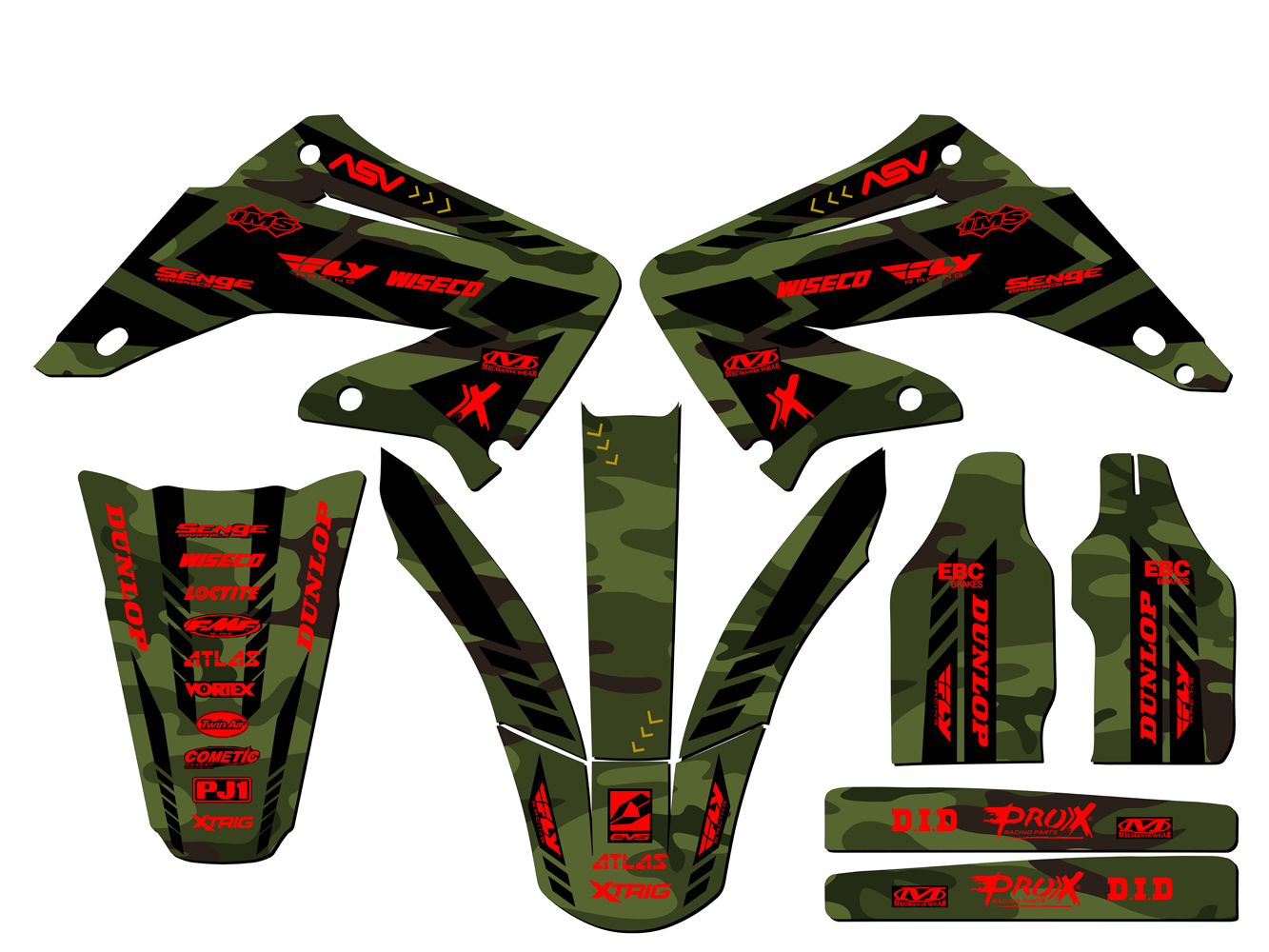 2002-2003 CR 250 R APACHE Green Senge Graphics Kit Compatible with Honda - Picture 5 of 10