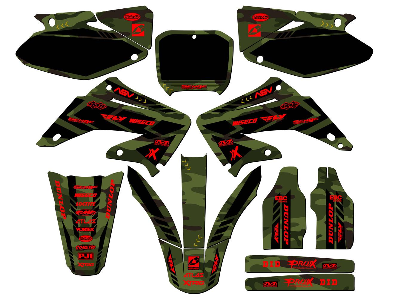 2002-2003 CR 250 R APACHE Green Senge Graphics Kit Compatible with Honda - Picture 8 of 10