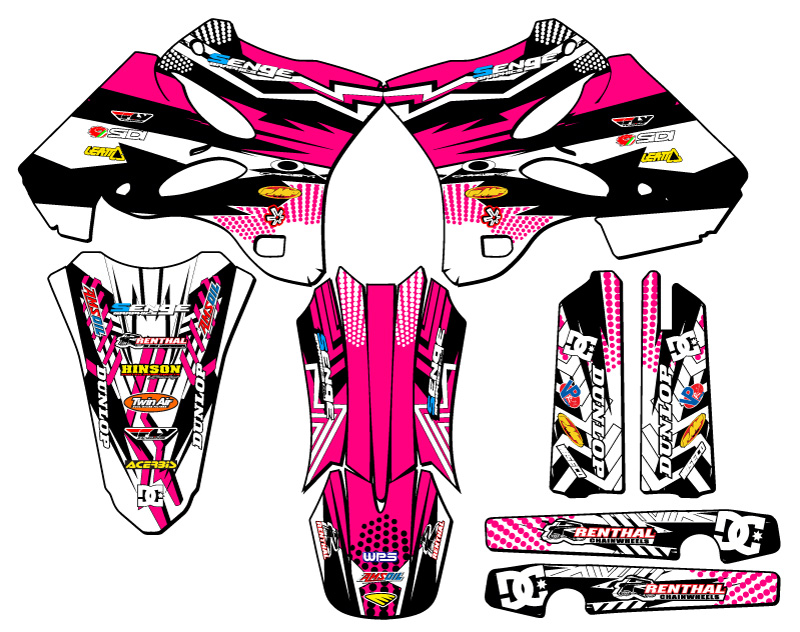 【未開封シール付き】DJ-COVER ピンクベージュ 20g 2本セット 2002-2004 YZ 250 2-STROKE MAYHEM Pink Senge Graphics Kit