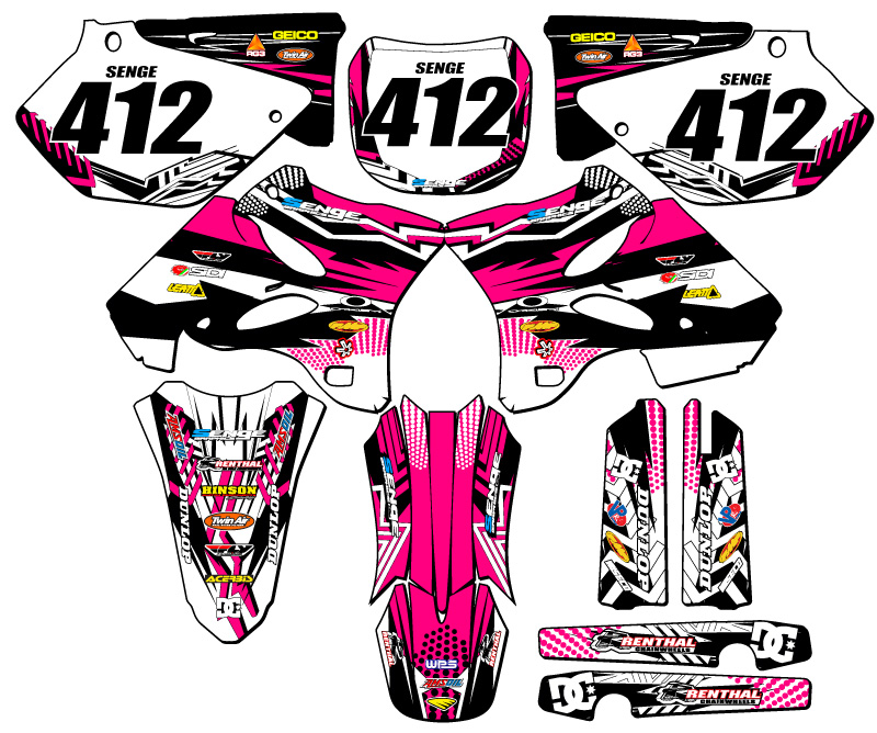 2002-2004 YZ 250 2-STROKE MAYHEM Pink Senge Graphics Kit