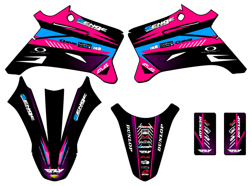 Kit de gráficos Senge 2008-2022 TTR 110 SURGE rosa compatible con Yamaha - Imagen 2 de 10