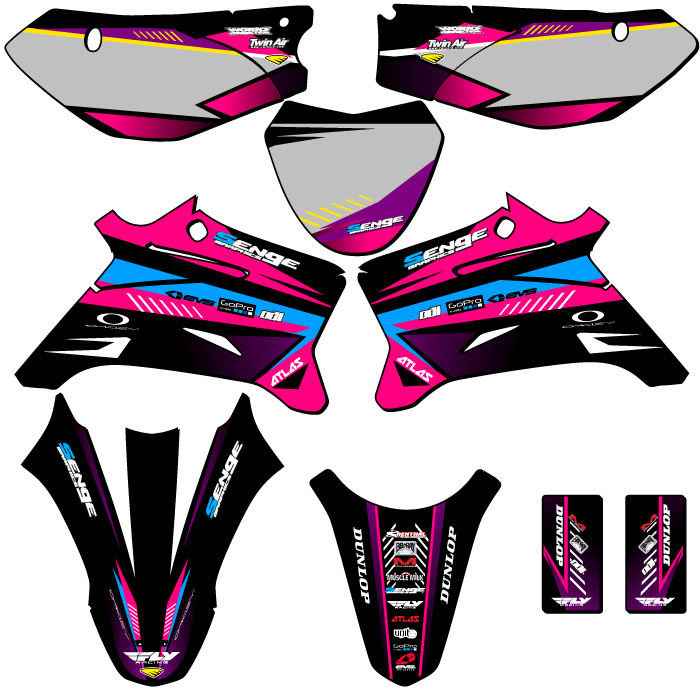 Kit de gráficos Senge 2008-2022 TTR 110 SURGE rosa compatible con Yamaha - Imagen 5 de 10