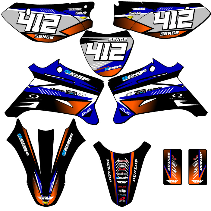 Kit de gráficos Senge Blue Senge 2008-2022 TTR 110 SURGE compatible con Yamaha - Imagen 8 de 10