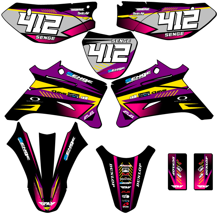 Kit de gráficos TTR 110 SURGE 2008-2025 púrpura Senge compatible con Yamaha - Imagen 8 de 10