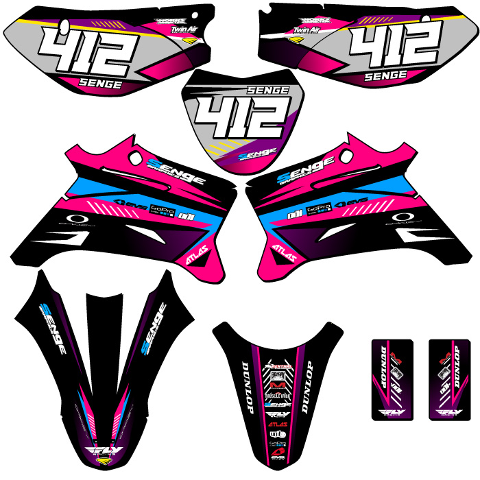 Kit de gráficos Senge 2008-2022 TTR 110 SURGE rosa compatible con Yamaha - Imagen 8 de 10