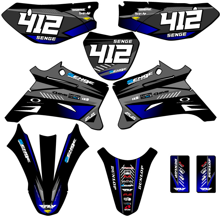 Kit de gráficos Senge 2008-2022 TTR 110 SURGE negro compatible con Yamaha - Imagen 8 de 10