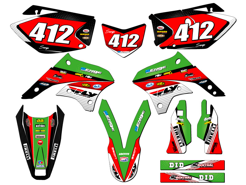 Kit de gráficos KLX 450 RICOCHET Green Senge 2008-2018 compatible con Kawasaki - Imagen 8 de 10