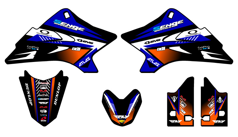 Kit de gráficos TTR 50 SURGE 2006-2022 Blue Senge compatible con Yamaha - Imagen 2 de 10