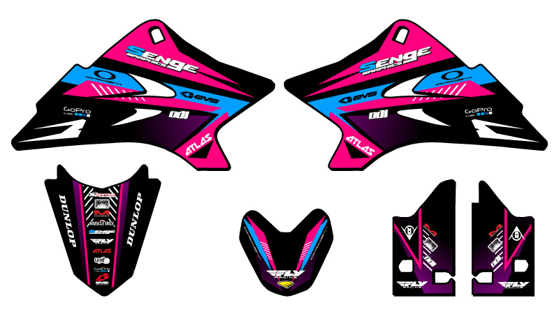 Kit de gráficos Senge 2006-2022 TTR 50 SURGE rosa compatible con Yamaha - Imagen 2 de 10