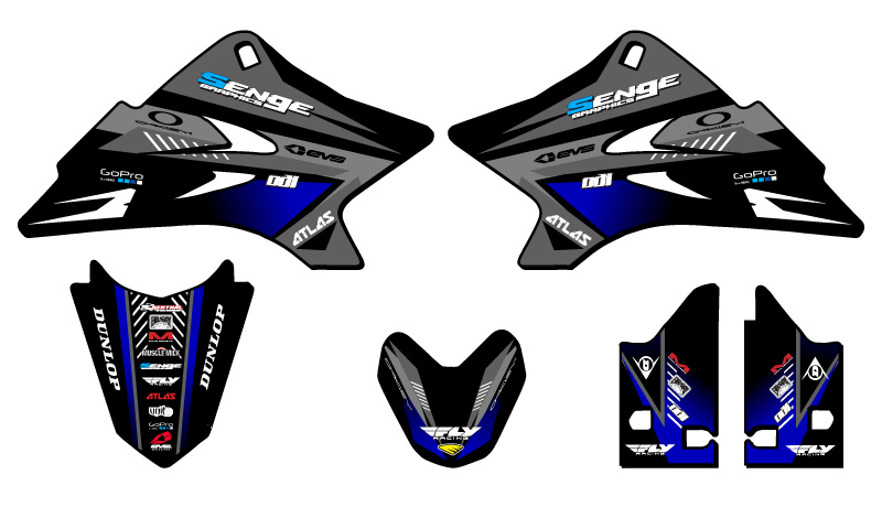 Kit de gráficos TTR 50 SURGE 2006-2022 negro Senge compatible con Yamaha - Imagen 2 de 10