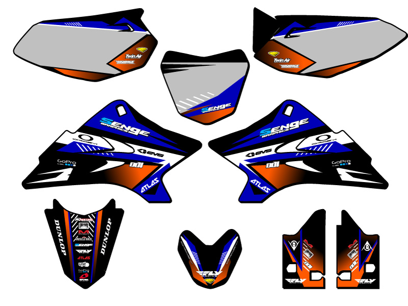 Kit de gráficos TTR 50 SURGE 2006-2022 Blue Senge compatible con Yamaha - Imagen 5 de 10