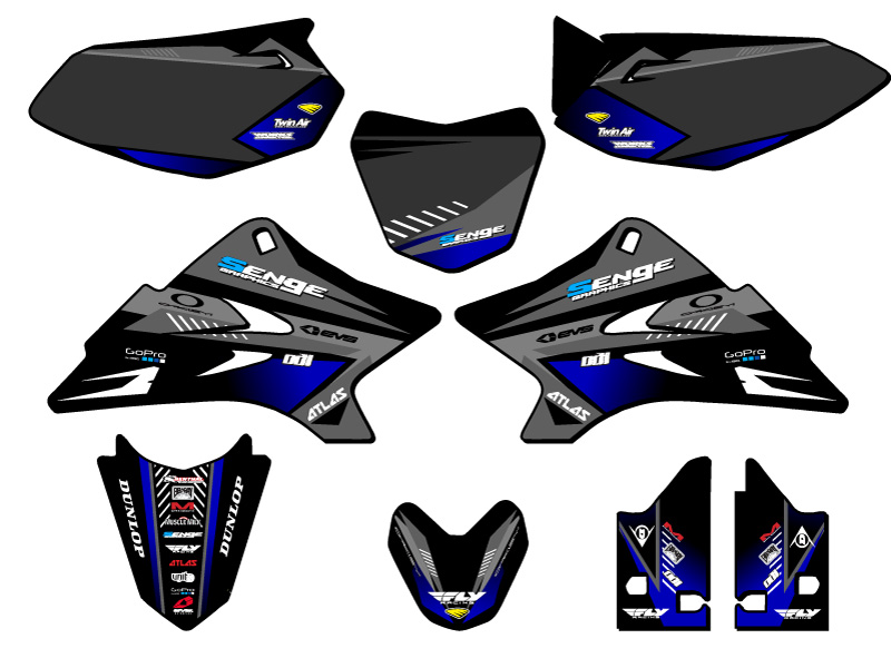 Kit de gráficos TTR 50 SURGE 2006-2022 negro Senge compatible con Yamaha - Imagen 5 de 10