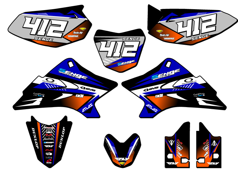 Kit de gráficos TTR 50 SURGE 2006-2022 Blue Senge compatible con Yamaha - Imagen 8 de 10