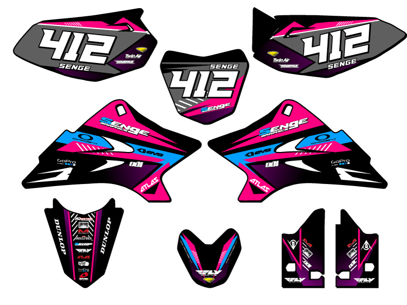 Kit de gráficos Senge 2006-2022 TTR 50 SURGE rosa compatible con Yamaha - Imagen 8 de 10